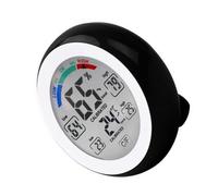 HIAKDOFT Thermomètre Hygromètre Électronique Multifonction Compact avec Écran Tactile Noir Jauge Température et Humidité Intérieur pour Surveillance Environnementale