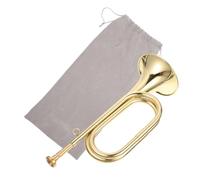 HIAKDOFT Trompette Bugle Laiton Doré Clairon pour Orchestre et École Instrument de Musique Portable et Résistant