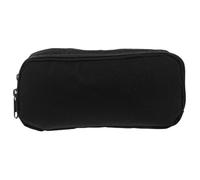 HIAKDOFT Trousse à Crayons Zippée Grosse Capacité à Double Compartiment Étui Scolaire en Tissu Oxford Noir Organiseur de Papeterie pour Étudiants et Fournitures de Bureau