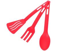 HIAKDOFT Ustensiles de Cuisine Résistants Chaleur pour Poêles Antiadhésives Rouge avec Spatule Cuillère et Fourchette Outils Pratiques pour Chef et Cuisson Facile