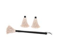 HIAKDOFT Vadrouille à Badigeonner Bbq avec Manche Bois Têtes de Rechange Brosse Gril Multifonction pour Sauce Marinade et Huile Accessoire Résistant et Pratique pour Barbecue et Cuisine