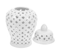 HIAKDOFT Vase Céramique Creux Décoratif Jarre Ajourée Élégante pour Mariage Et Intérieur Pot Porcelaine Blanc Stylisé Vase à Fleurs Délicat pour Salon Balcon Jardin