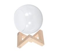 HIAKDOFT Vase Verre Rond avec Support Bois pour Plantes et Terrarium Micro-Paysage Conteneur Transparent à Ouverture Inclinée pour Décoration Intérieure et Propagation de Plantes