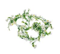 HIAKDOFT Vigne De Fleur De Marguerite Simulée Mur Guirlande Printanière Garland Accessoires De Mariage Faux Guirlande De Vigne Guirlande De Fleurs De Printemps Plastique Blanche