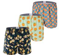 Hialegion Boxer en Jersey de Coton Short Homme Pantalon de Pyjama Imprimé Fun Coupe Ample Multicouleurs de 3 Pièces S-XL