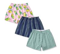 Hialegion Coton Pantalons de Sommeil Pyjama Shorts Femmes Boxers Doux été Pantalons de Plage Larges Courts de Loisirs Femmes Pack de 3 XS