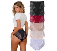 Hialegion Femme Culotte Dentelle Grande Taille Coupe Effilée et sans Bordure Matière Confort écritures Pièces XL