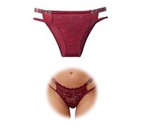 Hialegion Mini String Femme Sexy Chic Hot Ficelle Hipster Bikini Unicode Classique Rouge M