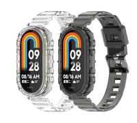 Hianjoo 2Pcs Bracelet Compatible pour Xiaomi Mi Band 9/8 - Sangle de Remplacement Sport en Silicone - Accessoires pour Mi Band 9/8 - Blanc Noir