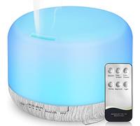 Hianjoo Diffuseurs d'huiles Essentielles 450 ML, Humidificateur d'aromathérapie à Ultrasons à Arôme électrique Lumière LED Romantique à 7 Couleurs - Cadeaux de Choix pour Noël et Nouvel an, Blanc
