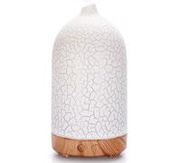 Hianjoo Diffuseurs d'Huiles Essentielles Electrique 200ML, Humidificateur Diffuseur avec 7 Couleurs Lumières LED, Arrêt Automatique pour Bureau Maison Chambre Salon- Brun Clair