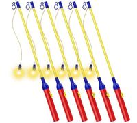 Hianjoo Lot de 6 Bâtons de Lanterne Longeur 40cm, Bâtonnet de Lanterne LED avec Lumière 6 Pièces pour Halloween, Noël, Mascarade, Saint-Martin, Anniversaires
