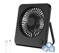 Hianjoo Mini Ventilateur de Bureau, Portable Ventilateur, 3 Vitesse Ventilateurs de Table avec Type C Câble pour Étudier, Travailler, Dormir- Negro