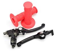 HIAORS Levier d'embrayage pliable avec perche levier de frein rouge poignées pour Apollo RFZ RFZ 125cc TaoTao SSR Thumpstar 50cc 150cc 7/8" Handble Bar Xmotos Kayo Stomp Atomik Pit Dirt Bike Enduro
