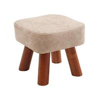 HIARAN Petit repose-pieds de salon, repose-pieds rembourré en cuir synthétique avec pieds en bois, tabouret à chaussures interchangeables pour salon, chambre à coucher, pouffes, chaise Lucky Star