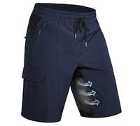 Hiauspor Pantalon de randonnée pour homme - Short de VTT - Léger - Séchage rapide - Avec 5 poches - Pour homme - Pour la randonnée, le plein air, le trekking, l'été, le travail et le sport, bleu