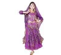 Hibasing Costume de Danse Orientale Costume de Danse Orientale égyptienne Vêtements Indiens Femmes Bollywood Robe de Danse Orientale 4 pièces