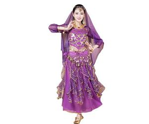 Hibasing Costume de Danse Orientale Costume de Danse Orientale égyptienne Vêtements Indiens Femmes Bollywood Robe de Danse Orientale 4 pièces