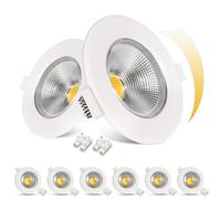HiBay 10W Spot LED Encastrable Dimmable Extra Plat,3000K Blanc Chaud Éclairage Encastré COB,850LM 230V,Trou 65-88mm,Spot de Plafond Blanc Pour Cuisine Chambre Salon Lot de 8
