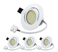 HiBay 4x Spot LED Encastrable Orientable 40°,Spot Extra Plat 27mm Blanc Neutre 3.5W 400LM,Trou 70-80mm,Plafonnier Encastré Blanc 220V Pour Cuisine Salon Interieur