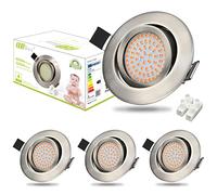 HiBay 4x Spots LED Encastrables Orientables 40°,Spot Extra Plat Blanc Chaud 3000k 3,5W Plafonnier Encastré Acier Inoxydable Brossé Pour Cuisine Salon Interieur