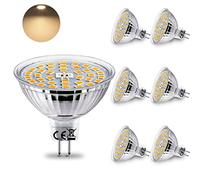 HiBay Ampoule LED GU5,3 MR16 12V Blanc Chaud 3000K 6x Spot LED 12V 4W (Remplace 35W) 400lM AC/DC