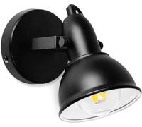 HiBay Applique Murale Intérieure 1 Flamme E27 en Noir et Blanc Vintage, Plafonnier Pivotant en Métal pour Cuisine, Salon, Chambre à Coucher (Sans Ampoule)