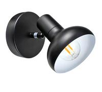 HiBay Applique Murale Intérieure 1 Spot E14 en Noir et Blanc Vintage,Plafonnier LED Orientable en Métal pour Salon Chambre Cuisine(Sans Ampoule)