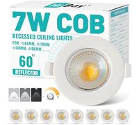 HiBay Lot de 8 Spot LED Encastrable Dimmable Extra Plat,600LM 4000K Blanc Neutre COB,7W 230V Spots de Plafond Encastre,Trou 65-85mm,Spot de Plafond Blanc Pour Cuisine Chambre Salon