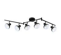 HiBay Plafonnier LED 6 Spots Orientable E14 Spots de Plafond Industriel Noir et Blanc pour Salon Chambre Cuisine Max.35Watt(Sans Ampoule)
