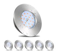 HiBay Spot LED Encastrable Extra plat 5W,6x Spot Salle de Bain IP44,Blanc Chaud 3000K,Trou 60-68mm,Plafonnier Encastré Inox Brossé 220V 500lm Pour Cuisine Salon