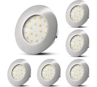 HiBay Spot Led Encastrable Extra Plat 5W 6x Spots LED 220V 60mm-68mm Blanc Neutre 500LM Ronds Nickel Spots de plafond