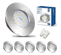 HiBay Spot LED Encastrable Extra plat 7W,6x Spot Salle de Bain IP44,Blanc Neutre 4500K,Trou 60-68mm,Éclairage Encastrés Inox Brossé 220V 850lm Pour Cuisine Salon