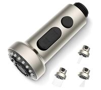 Hibbent 3 Modes Tête Robinet de Cuisine Remplacement, Douchette Rétractable en Acier Inoxydable Pur pour Mitigeur Universel G1/2, Pivotant à 360°, Filetage Mâle-Nickel Brossé.