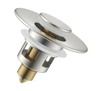 Hibbent Bonde Lavabo Universel Pop-Up, Bouchon Lavabo Salle de Bain,Filtre de Vidange Anti-Bloqué et Anti-Clogging,Flitre Cheveux Anti-Odeur pour Trous de Drainage (25-46mm),Nickel Brossé