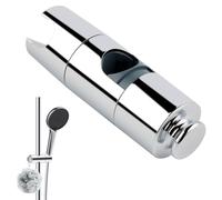 Hibbent Support de pommeau de douche de rechange, universel, réglable, avec 1 crochet, convient aux pommeaux de douche (19 à 23,5 mm) et aux rails de douche (18 à 25 mm), en ABS, chromé