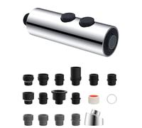 Hibbent Tête de robinet de cuisine rétractable en métal avec 15 adaptateurs, tête de pulvérisation pour évier, buse de pulvérisation à 2 fonctions compatible avec les robinets Moen, American Standard