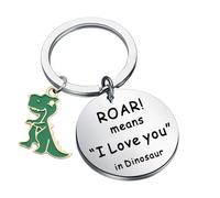 Hibetek Porte-clés dinosaure T-Rex cadeau Roar Means I Love You In Dinosaure Cadeau pour couple, Argenté, taille unique