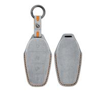 HIBEYO Boîtier de clé adapté pour BYD Tang EV600 Han EV Yuan ATTO 3 Song Plus Pro MAX DMI Qin Accessoires Coque de protection porte-clés Télécommande Gris clair