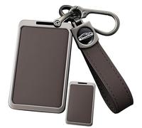 HIBEYO Coque de clé de moto électrique compatible avec NIU NQI-B UQi NB MQI2S MQi2 USU M1 M2 G400T NTX U1 UPI NQI NFC Carte, étui de protection en métal, boîte à clés, porte-clés long, marron