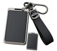 HIBEYO Coque de clé de moto électrique compatible avec NIU NQI-B UQi NB MQI2S MQi2 USU M1 M2 G400T NTX U1 UPI NQI NFC Carte Étui de protection en métal Boîte à clés Porte-clés long Noir