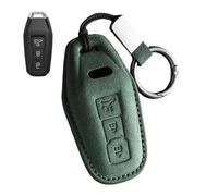 HIBEYO Coque de clé de voiture compatible avec Audi A3 A5 A5L S5 S6 Q6 A6L Q5 Q6L SQ5 Avant Etron E-Hybrid 2025 Étui de protection en cuir pour clé Télécommande -B Vert