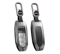 HIBEYO Coque de clé de voiture compatible avec Audi Q8 RSQ8 A6 C8 S6 RS6 A7 S7 RS7 A3 8Y A8 D5 4N RS E-tron GT Q4 4M Accessoires Étui de protection pour clé Télécommande Noir