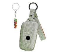 HIBEYO Coque de clé de voiture compatible avec BMW Série 1, 3, 5, 7, Série X1 X3 X4 X5 F10 F15 F16 F20 F30 F18 F25 M3 M4 E34 - En cuir synthétique - Accessoire porte-clés - Étui de protection - Sans