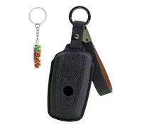 HIBEYO Coque de clé de voiture compatible avec BMW Série 1, 3, 5, 7, Série X1 X3 X4 X5 F10 F15 F16 F20 F30 F18 F25 M3 M4 E34 - En cuir synthétique - Accessoire porte-clés - Étui de protection sans clé