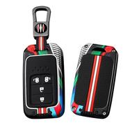 HIBEYO Coque de clé de voiture compatible avec Honda Vezel City Civic Jazz BRV BR-V HRV Accord Pilot Ridgeline Odyssey Crider Télécommande Étui de protection pour clé A Noir