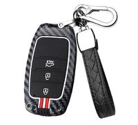 HIBEYO Coque de clé de voiture compatible avec Kia Sportage Gt Line Sorento Picanto Soul NIRO Rio Stonic Optima Ceed Forte Koup - 3 boutons - Rouge et blanc