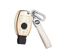 HIBEYO Coque de clé de Voiture Compatible avec Mercedes - en TPU - pour Benz Classe A B C E G S R Classe CLA GLA CLK GLC GLE GLS SL SLK - Blanc