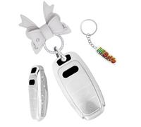 HIBEYO Coque de clé de voiture - Convient pour Audi A1 A3 A4 A6 A6L A4L A8 Q2 Q3 Q7 R8 RS3 RS6 S3 S6 TT TTRS - En silicone - Étui de protection pour clé télécommande - Avec anneau A - Argent