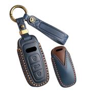 HIBEYO Coque de clé de voiture Convient pour Audi A6 C8 A7 A8 Q8 Q1 Q3 Q5 Q7 Q8 S3 S4 S6 RS4 RS6 R8 TT TTS Seat Exeo 3R Étui de protection en cuir pour clés de voiture - A - Bleu